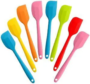 8 Pieces Silicone Spatulas,8.5 inch Non-stick with Stainless Steel Core,Heat Resistant-500, Food Grade Dishwasher Safe, for Mixing,Cooking,Baking (Mixed color) 8 Pieces Silicone Spatulas,8.5 inch Non-stick with Stainless Steel Core,Heat Resistant-500, Food Grade Dishwasher Safe, for Mixing,Cooking,Baking (Mixed color)