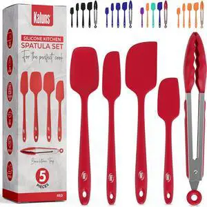 Silicone Spatula Set, 4 Rubber Spatulas 600°F Heat Resistant, Nonstick Seamless Design with Stainless Steel Core, Dishwasher Safe, BPA free, Bonus Tongs Included Silicone Spatula Set, 4 Rubber Spatulas 600°F Heat Resistant, Nonstick Seamless Design with Stainless Steel Core, Dishwasher Safe, BPA free, Bonus Tongs Included