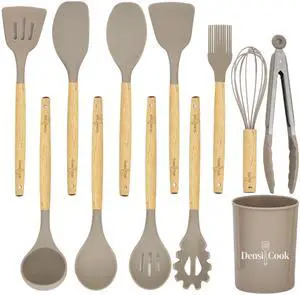 Silicone Cooking Utensils Set - 446°F Heat Resistant Silicone Kitchen Utensils Set, Spatula,Turner Tongs, Spoon, Whisk,Kitchen Gadgets for Nonstick Cookware, BPA FreeKhaki Silicone Cooking Utensils Set - 446°F Heat Resistant Silicone Kitchen Utensils Set, Spatula,Turner Tongs, Spoon, Whisk,Kitchen Gadgets for Nonstick Cookware, BPA FreeKhaki