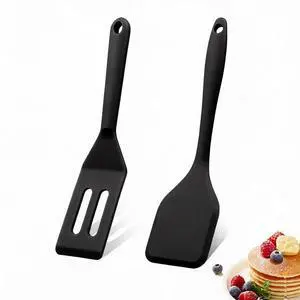 2 Pack Heat-Resistant Flexible Silicone Spatula for Baking, Cooking, Small Silicone Spatula Kitchen Utensils for Cookies & Brownies, Mini Rubber Spatulas for Nonstick Cookware (Black) 2 Pack Heat-Resistant Flexible Silicone Spatula for Baking, Cooking, Small Silicone Spatula Kitchen Utensils for Cookies & Brownies, Mini Rubber Spatulas for Nonstick Cookware (Black)