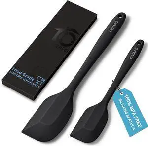 Heat Resistant 600 Silicone Spatula, BPA Free Mixing Spatulas set Dishwasher Safe for Nonstick Cookware, Black Heat Resistant 600 Silicone Spatula, BPA Free Mixing Spatulas set Dishwasher Safe for Nonstick Cookware, Black