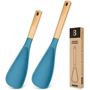 Multifunction Spoon for Nonstick Cookwares, Great for Cooking and Serving, Sturdy BPA-Free Matte Silicone, Wood Handle spoonula for Mixing, Scoop, and Scrape, Turquoise(2 pack,11.4" & 13.4") Multifunction Spoon for Nonstick Cookwares, Great for Cooking and Serving, Sturdy BPA-Free Matte Silicone, Wood Handle spoonula for Mixing, Scoop, and Scrape, Turquoise(2 pack,11.4" & 13.4")