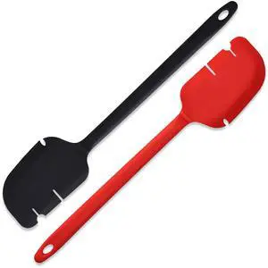 Kitchen Aid Spatula 12-Inch Food Grade Silicone, Precision-Notched for Stand Mixer Beaters and Bowls, Kitchen Aid Accessories and Attachments - Set of 2 Red & Black Kitchen Aid Spatula 12-Inch Food Grade Silicone, Precision-Notched for Stand Mixer Beaters and Bowls, Kitchen Aid Accessories and Attachments - Set of 2 Red & Black