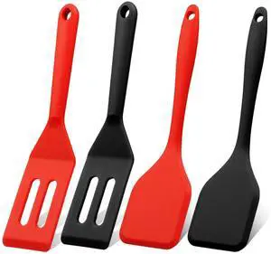 Mini Silicone Brownie Serving Spatula Set Flexible Non Stick Serve Turner Heat Resistant Cooking Spatula for Flip Eggs Crepe Steak Pizza Kitchen Utensil (Red, Black) Mini Silicone Brownie Serving Spatula Set Flexible Non Stick Serve Turner Heat Resistant Cooking Spatula for Flip Eggs Crepe Steak Pizza Kitchen Utensil (Red, Black)