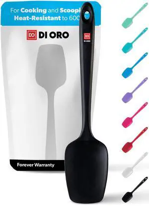 Seamless Series Silicone Spoon Spatula - BPA Free Pro-Grade Non-Stick 600ºF Heat-Resistant Rubber Spoonula - Versatile Silicone Kitchen Scraper Utensil for Baking and Cooking (Black) Seamless Series Silicone Spoon Spatula - BPA Free Pro-Grade Non-Stick 600ºF Heat-Resistant Rubber Spoonula - Versatile Silicone Kitchen Scraper Utensil for Baking and Cooking (Black)