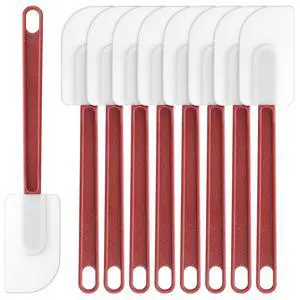 9 Pcs Silicone Spatula 10 Inch, Commercial Spatula 500 Heat Resistant Non-Stick Heavy Duty Scraper Rubber Spatulas for Kitchen Cook Bake Mix Fry Spread, Dishwasher Safe (Brown Red and White) 9 Pcs Silicone Spatula 10 Inch, Commercial Spatula 500 Heat Resistant Non-Stick Heavy Duty Scraper Rubber Spatulas for Kitchen Cook Bake Mix Fry Spread, Dishwasher Safe (Brown Red and White)