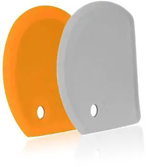 Silicone Dough Scraper with Stainless Steel Sheet, Curved Edge Flexible Bowl Scraper for Baking, Food Grade Silicone Bench Scraper for Sourdough Bread Proofing Basket, Set of 2, Gray & Orange, Silicone Dough Scraper with Stainless Steel Sheet, Curved Edge Flexible Bowl Scraper for Baking, Food Grade Silicone Bench Scraper for Sourdough Bread Proofing Basket, Set of 2, Gray & Orange,