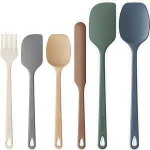 Piece Silicone Spatula Set, 560°F Heat Resistant Rubber Spatulas with Stainless Steel Core, Nonstick Safe & Dishwasher Safe Baking Spatula Set for Cooking & Mixing, Morandi Earth Colors Piece Silicone Spatula Set, 560°F Heat Resistant Rubber Spatulas with Stainless Steel Core, Nonstick Safe & Dishwasher Safe Baking Spatula Set for Cooking & Mixing, Morandi Earth Colors