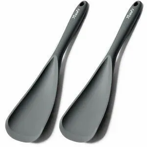 Silicone Spatula Spoon, Great for Both Cooking and Serving Durable BPA-Free Matte Black Silicone, Seamless Design, Safe for Nonstick Cooking Surfaces, 2-Pcs, Gray Silicone Spatula Spoon, Great for Both Cooking and Serving Durable BPA-Free Matte Black Silicone, Seamless Design, Safe for Nonstick Cooking Surfaces, 2-Pcs, Gray
