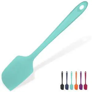 Heat Resistant Silicone Large Spatula: 600ºF High Heat Flexible 11.38in Silicon Mixing Stirring Cooking Scraping Baking Bowl Scraper Seamless Spreader for Kitchen Nonstick Cookware (Aqua Sky) Heat Resistant Silicone Large Spatula: 600ºF High Heat Flexible 11.38in Silicon Mixing Stirring Cooking Scraping Baking Bowl Scraper Seamless Spreader for Kitchen Nonstick Cookware (Aqua Sky)