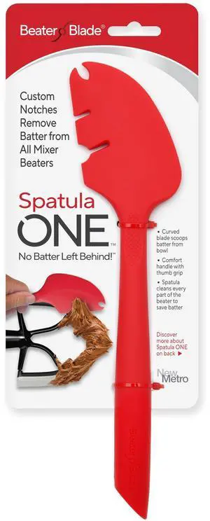 Silicone Spatula ONE Mixer Beater Scraper and Spatula, Cherry Red Silicone Spatula ONE Mixer Beater Scraper and Spatula, Cherry Red