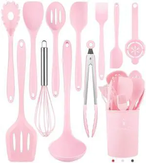 Kitchen Utensils Set-12 Pieces Silicone Cooking Utensils Set (Dishwasher Safe) 392°F Heat Resistant Spatula Set, Nonstick Cookware Kitchen Utensils Set-12 Pieces Silicone Cooking Utensils Set (Dishwasher Safe) 392°F Heat Resistant Spatula Set, Nonstick Cookware