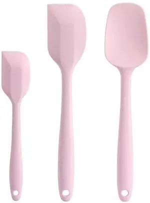 Silicone Spatula Set - Rubber Spatula - 600°F Heat Resistant Baking Spoon & Spatulas (Pink) Silicone Spatula Set - Rubber Spatula - 600°F Heat Resistant Baking Spoon & Spatulas (Pink)