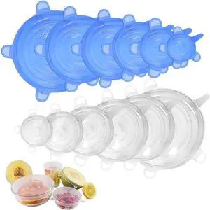 12PCS Different Specifications Silicone Lids, Silicone Stretch Lids, Silicone Lids for Food Storage, Reusable Bowl Covers, Suitable for Bowls, POTS, Cups, Plates, Fruits, Vegetables(White + Blue) 12PCS Different Specifications Silicone Lids, Silicone Stretch Lids, Silicone Lids for Food Storage, Reusable Bowl Covers, Suitable for Bowls, POTS, Cups, Plates, Fruits, Vegetables(White + Blue)