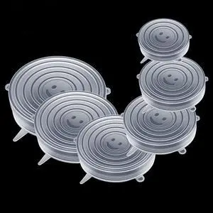 Reusable Silicone Stretch-Lid Set 6 Sizes (2.4-7.1), Crystal-Clear, BPA-Free, Airtight Food-Saver Covers for Bowls, Cans, Half Fruit & Veg | Microwave, Freezer & Dishwasher Safe 65 g Pack Reusable Silicone Stretch-Lid Set 6 Sizes (2.4-7.1), Crystal-Clear, BPA-Free, Airtight Food-Saver Covers for Bowls, Cans, Half Fruit & Veg | Microwave, Freezer & Dishwasher Safe 65 g Pack