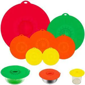 Pack Silicone Lids,Silicone Pot Lids,Silicone Lids for Pans,5 Sizes Reusable Heat Resistant Food Storage Covers fits Bowls, Plates, Fridge Pack Silicone Lids,Silicone Pot Lids,Silicone Lids for Pans,5 Sizes Reusable Heat Resistant Food Storage Covers fits Bowls, Plates, Fridge