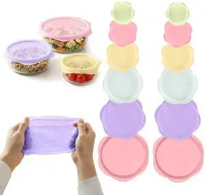 Pcs Silicone Stretch Lids, Reusable Silicone Bowl Covers for Food Storage, Microwave & Dishwasher Safe, Leak Proof Airtight Seal Tops for Cans, Cups, Jars Pcs Silicone Stretch Lids, Reusable Silicone Bowl Covers for Food Storage, Microwave & Dishwasher Safe, Leak Proof Airtight Seal Tops for Cans, Cups, Jars