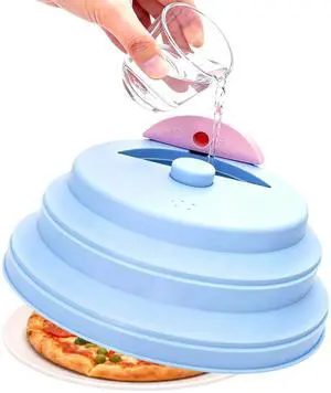10 Inch Collapsible Silicone Microwave Splatter Cover with Water Steamer, BPA-Free Microwave Cover for Food, Vented Splatter Guard with Handle, Dishwasher Safe Kitchen Gadgets, Blue & Pink 10 Inch Collapsible Silicone Microwave Splatter Cover with Water Steamer, BPA-Free Microwave Cover for Food, Vented Splatter Guard with Handle, Dishwasher Safe Kitchen Gadgets, Blue & Pink