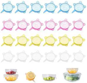 24 Pieces Silicone Stretch Lids Reusable Expandable Silicone Can Lids Round Elastic Container Lids Food Storage Covers for Cups, Mugs, Soda, Small Bowl Fruits, Canning (2.6'' Diameter) 24 Pieces Silicone Stretch Lids Reusable Expandable Silicone Can Lids Round Elastic Container Lids Food Storage Covers for Cups, Mugs, Soda, Small Bowl Fruits, Canning (2.6'' Diameter)