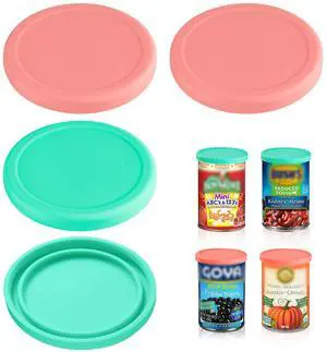 3 Inch Silicone Can Lids for Canned Food, 4 Pack Can Cover for for Chef Boyardee, Van Camp's, Goya, Bush's Best, Farmer's Market Can, Fit Most Standard Size, Dishwasher Safe 3 Inch Silicone Can Lids for Canned Food, 4 Pack Can Cover for for Chef Boyardee, Van Camp's, Goya, Bush's Best, Farmer's Market Can, Fit Most Standard Size, Dishwasher Safe