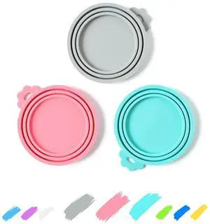 Food Can Covers, Silicone Lids, BPA Free, Dishwasher Safe, Fit Most Standard Size Canned Cat and Dog Food, 3oz/5.5oz/12.5oz/13.2oz, Cool Grey/Rose Pink/Turquoise Food Can Covers, Silicone Lids, BPA Free, Dishwasher Safe, Fit Most Standard Size Canned Cat and Dog Food, 3oz/5.5oz/12.5oz/13.2oz, Cool Grey/Rose Pink/Turquoise