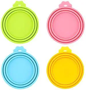 Food Can Lids, 4 Pcs Silicone Pet Food Can Covers for Dog & Cat Food, One Tin Cap Fit Most Standard Size Dog Cat Food CannedMulticolor Food Can Lids, 4 Pcs Silicone Pet Food Can Covers for Dog & Cat Food, One Tin Cap Fit Most Standard Size Dog Cat Food CannedMulticolor