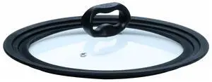 Universal Lid for Pots and Pans, Fits 6-Inch to 8-Inch Cookware, Tempered Glass Replacement Lid with Heat Resistant Silicone Edge, Dishwasher Safe, Made without BPA, Small, Black Universal Lid for Pots and Pans, Fits 6-Inch to 8-Inch Cookware, Tempered Glass Replacement Lid with Heat Resistant Silicone Edge, Dishwasher Safe, Made without BPA, Small, Black