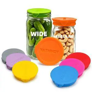 Pack Silicone Mason Jar Lids for Ball, Kerr and More,Fit Regular Mouth & Wide Mouth Storage Caps for Mason/Canning Jars,Leak-Proof,Dishwasher Safe(Single-color) Pack Silicone Mason Jar Lids for Ball, Kerr and More,Fit Regular Mouth & Wide Mouth Storage Caps for Mason/Canning Jars,Leak-Proof,Dishwasher Safe(Single-color)