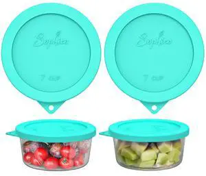 Round Silicone Storage Cover Lids Replacement for Anchor Hocking and Pyrex 7402-PC 6/7 Cup Glass Bowls (Container not Included)(Mint - 2 pack) Round Silicone Storage Cover Lids Replacement for Anchor Hocking and Pyrex 7402-PC 6/7 Cup Glass Bowls (Container not Included)(Mint - 2 pack)