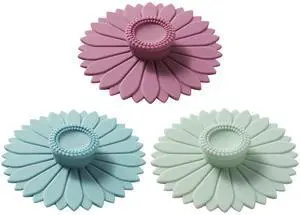 Sunflower Silicone Cup Covers (Set of 3),Multicolored Silicone Lids Sunflower Silicone Cup Covers (Set of 3),Multicolored Silicone Lids
