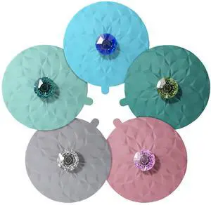 Drink Covers, Silicone Cup Covers, Silicone Lids for Cup, Mug, Wine Glass, Anti-dust Airtight Seal Heat Resistant Mug Lids(Gray-Turquoise-Blue-Teal-Power) Drink Covers, Silicone Cup Covers, Silicone Lids for Cup, Mug, Wine Glass, Anti-dust Airtight Seal Heat Resistant Mug Lids(Gray-Turquoise-Blue-Teal-Power)