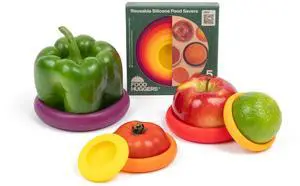 5pc Reusable Silicone Food Savers | BPA Free | Plastic Free Food Storage | Dishwasher Safe | Fruit & Vegetable Storage for Onion, Tomato, Lemon, Banana & Cans | Round, Autumn Harvest 5pc Reusable Silicone Food Savers | BPA Free | Plastic Free Food Storage | Dishwasher Safe | Fruit & Vegetable Storage for Onion, Tomato, Lemon, Banana & Cans | Round, Autumn Harvest