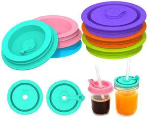 Mason Jar Lids with Straw Hole Fit Ball, Kerr, Mainstays, 6 Pack Mason Jar Lids with Straw Hole Fit Ball, Kerr, Mainstays, 6 Pack