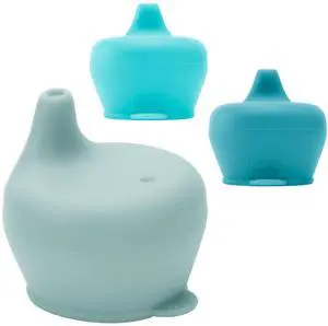Silicone Sippy Cup Lids - Spill Proof, Fits Any Cup, BPA-Free, Durable & Soft for Babies & Toddlers, Quick to Attach - 3 Pack Silicone Lids for Cups (Steel Blue, Pool, Ice Blue) Silicone Sippy Cup Lids - Spill Proof, Fits Any Cup, BPA-Free, Durable & Soft for Babies & Toddlers, Quick to Attach - 3 Pack Silicone Lids for Cups (Steel Blue, Pool, Ice Blue)