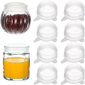 Extra Small Silicone Stretch Lids 2 Inch, 8 Pack Cruet Lid Reusable, Food Grade Elastic Bottle Caps for Yogurt Jars, Milk Bottles, Cans Lids Small, Dishwasher and Freezer Safe, Clear Extra Small Silicone Stretch Lids 2 Inch, 8 Pack Cruet Lid Reusable, Food Grade Elastic Bottle Caps for Yogurt Jars, Milk Bottles, Cans Lids Small, Dishwasher and Freezer Safe, Clear