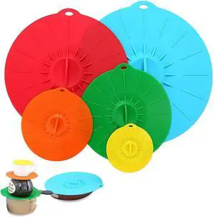 Silicone Lids for Bowl 5 Pack: Reusable Microwave Splatter Cover - Heat Resistant Silicone Lids for Food Storage Fit Cups, Bowls, Plates, Pots, Pans, Stove Top, Oven, Fridge Dishwasher Safe Silicone Lids for Bowl 5 Pack: Reusable Microwave Splatter Cover - Heat Resistant Silicone Lids for Food Storage Fit Cups, Bowls, Plates, Pots, Pans, Stove Top, Oven, Fridge Dishwasher Safe