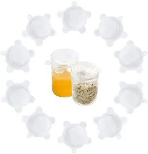 Silicone Stretch Lids 10 Pack for Regular and Wide Mouth Mason Jar, Reusable Silicone Stretch Lids(Stretched to 3.5 inch), Sealed Durable Food Storage Covers Suit for Jar, Cans, Pot Silicone Stretch Lids 10 Pack for Regular and Wide Mouth Mason Jar, Reusable Silicone Stretch Lids(Stretched to 3.5 inch), Sealed Durable Food Storage Covers Suit for Jar, Cans, Pot
