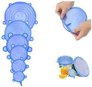 Silicone Food Storage Lids Set, Pink, 6 Sizes from 2.36 to 7.68 Inches, Reusable Stretch Container Covers, Airtight Bowl Covers (blue) Silicone Food Storage Lids Set, Pink, 6 Sizes from 2.36 to 7.68 Inches, Reusable Stretch Container Covers, Airtight Bowl Covers (blue)