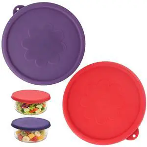 Cup Round Silicone Storage Cover Lids Replacement for Anchor Hocking Glass Bowls (Container not Included) 2 Pack Cup Round Silicone Storage Cover Lids Replacement for Anchor Hocking Glass Bowls (Container not Included) 2 Pack