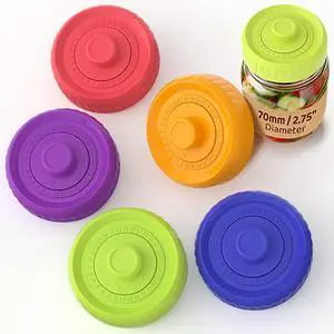 Fermentation Lids, Self-Burping Airlock Lids for Regular Mouth Mason Jars (70mm)|Premium 100% Silicone,Date Tracker&Seamless Hygienic Design|For Pickles, Hot Sauce&Probiotics (5-Pack Rainbow) Fermentation Lids, Self-Burping Airlock Lids for Regular Mouth Mason Jars (70mm)|Premium 100% Silicone,Date Tracker&Seamless Hygienic Design|For Pickles, Hot Sauce&Probiotics (5-Pack Rainbow)