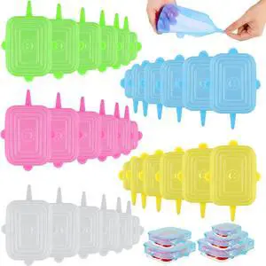 30 Pieces Silicone Stretch Lids Rectangle Reusable Silicone Lids Microwave Cover for Food Storage 6 Different Sizes for Square and Rectangle Containers Microwave Freezer Dishwasher Safe 30 Pieces Silicone Stretch Lids Rectangle Reusable Silicone Lids Microwave Cover for Food Storage 6 Different Sizes for Square and Rectangle Containers Microwave Freezer Dishwasher Safe