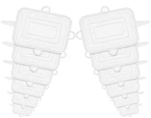 12 Pcs Rectangular Silicone Food Covers, 6 Sizes Reusable Leftover Stretch Lids, Airtight Food Storage Covers Safe in Dishwasher and Microwave, Adjustable Dish Lids, Kitchen Gadgets 12 Pcs Rectangular Silicone Food Covers, 6 Sizes Reusable Leftover Stretch Lids, Airtight Food Storage Covers Safe in Dishwasher and Microwave, Adjustable Dish Lids, Kitchen Gadgets