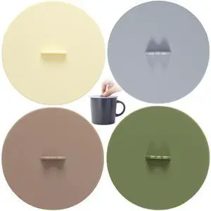 4pcs Silicone Cups Cover Lids, Universal Reusable Drink Cup Lids, Dust-proof Airtight Seal Mug Cover for Tea Cups Coffee Cup- White & Green & Gray & Brown 4pcs Silicone Cups Cover Lids, Universal Reusable Drink Cup Lids, Dust-proof Airtight Seal Mug Cover for Tea Cups Coffee Cup- White & Green & Gray & Brown