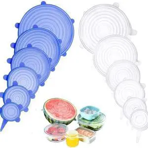 12pack, Silicone Stretch Lids,Blue and white, Reusable Food Storage Covers, Various Sizes 12pack, Silicone Stretch Lids,Blue and white, Reusable Food Storage Covers, Various Sizes