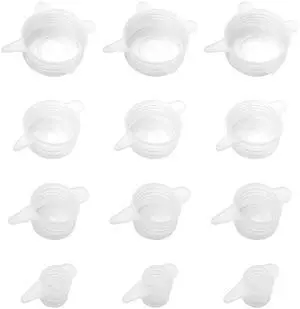 Silicone Stretch Lids,Reusable Silicone Seal lid,Suitable for Small Size Bottle Lid(12 Pack) Silicone Stretch Lids,Reusable Silicone Seal lid,Suitable for Small Size Bottle Lid(12 Pack)