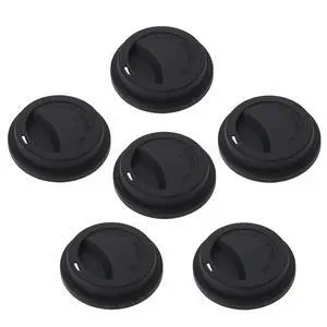 PCS Silicone Drinking Lid, Reusable Coffee Cup Covers/Lids (Fits Cup Rim 3.46-3.62 Inches / 8.8-9.2cm), Microwave & Dishwasher Safe - Black PCS Silicone Drinking Lid, Reusable Coffee Cup Covers/Lids (Fits Cup Rim 3.46-3.62 Inches / 8.8-9.2cm), Microwave & Dishwasher Safe - Black