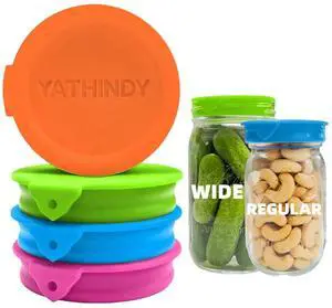 Pack Silicone Mason Jar Lids for Ball, Kerr and More,Fit Regular Mouth & Wide Mouth Storage Caps for Mason/Canning Jars,Leak-Proof,Dishwasher Safe(Single-color) Pack Silicone Mason Jar Lids for Ball, Kerr and More,Fit Regular Mouth & Wide Mouth Storage Caps for Mason/Canning Jars,Leak-Proof,Dishwasher Safe(Single-color)