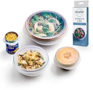 Premium Reusable Silicone Stretch Lids, Clear, 4pk of 9, 6.5, 4.5, and 2.5 Lids, Airtight Seal, Food Container Covers, BPA Free, Leak-Free, Dishwasher Safe, Microwave Safe, Eco-Friendly Premium Reusable Silicone Stretch Lids, Clear, 4pk of 9, 6.5, 4.5, and 2.5 Lids, Airtight Seal, Food Container Covers, BPA Free, Leak-Free, Dishwasher Safe, Microwave Safe, Eco-Friendly