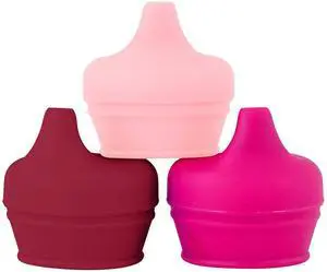 Snug Silicone Sippy Cup Lids - Convert Any Kids Cups or Toddler Cups into Soft Spout Sippy Cups - Toddler Feeding Supplies and Travel Essentials - Pink - 3 Count Snug Silicone Sippy Cup Lids - Convert Any Kids Cups or Toddler Cups into Soft Spout Sippy Cups - Toddler Feeding Supplies and Travel Essentials - Pink - 3 Count