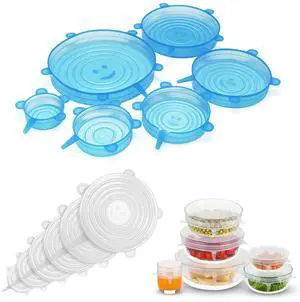 12PCS Silicone Stretch Lids for Food Storage, 6 Specifications of Reusable Silicone Bowl Cover, Suitable for Various Food Containers, High and Low Temperature Scenarios (Microwave Ovens, Freezers) 12PCS Silicone Stretch Lids for Food Storage, 6 Specifications of Reusable Silicone Bowl Cover, Suitable for Various Food Containers, High and Low Temperature Scenarios (Microwave Ovens, Freezers)